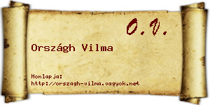 Országh Vilma névjegykártya